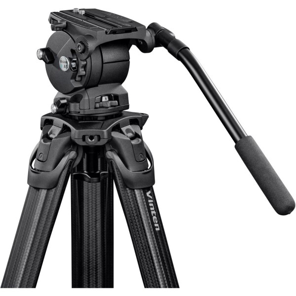 Vinten System Vision 8AS flowtech100 Carbon Fiber Tripod Package (Mid-Level Spreader)