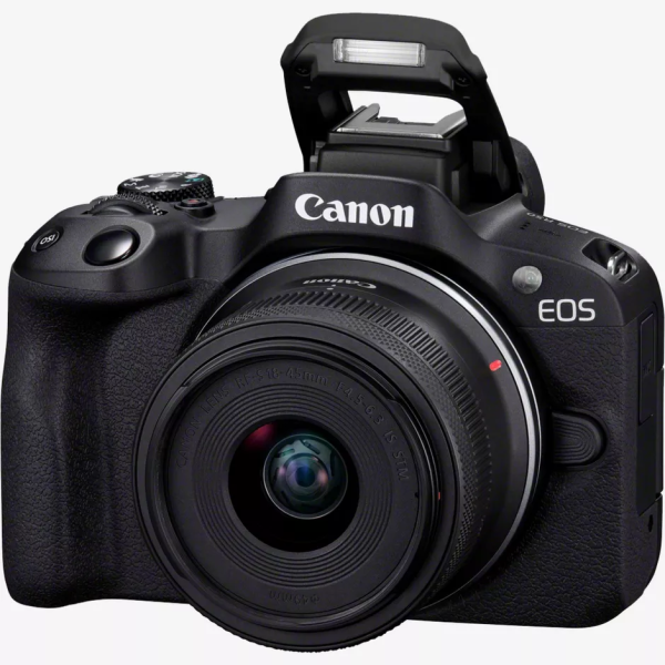 Canon EOS R50 Mirrorless Camera + RF-S 18-45mm F4.5-6.3 IS STM Lens Kit Black