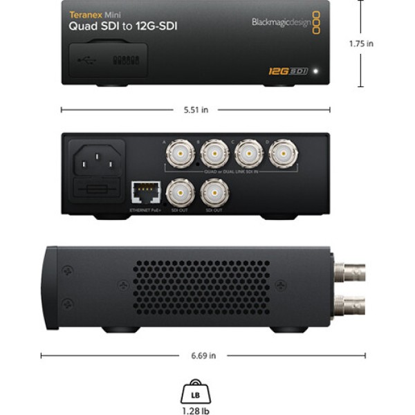 Blackmagic Design Teranex Mini Quad SDI to 12G-SDI Converter
