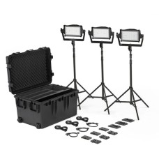 Litepanels Astra IP Half Traveler Trio Gold/V-Mount Kit (UK Power Cable)
