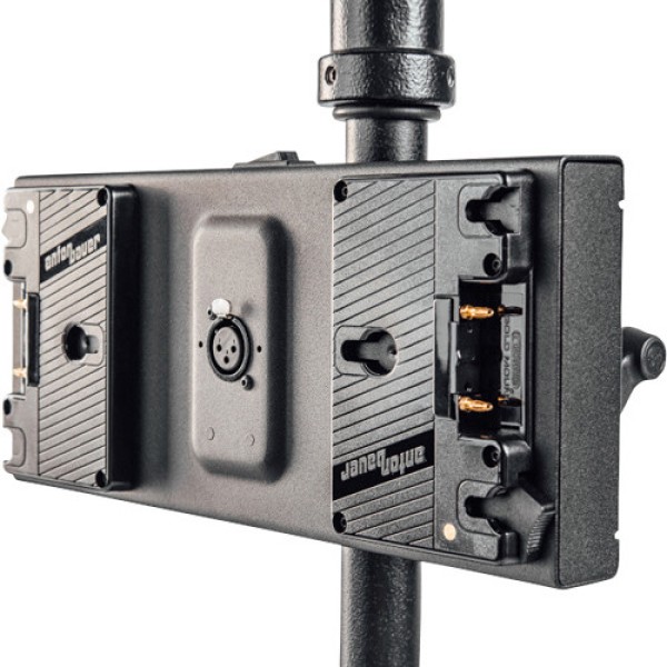Litepanels Gemini Dual Gold Mount Battery Bracket with XLR Cable (14.4V)