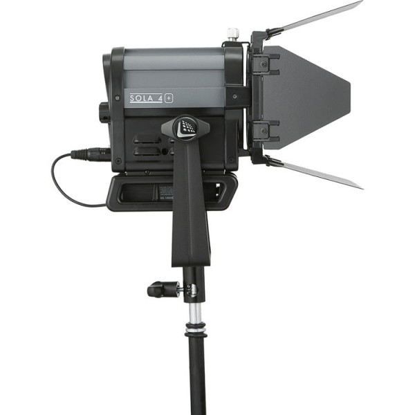 Litepanels Sola 4+ Daylight 10cm LED Fresnel (Manual Yoke, 4-Leaf Barndoors)
